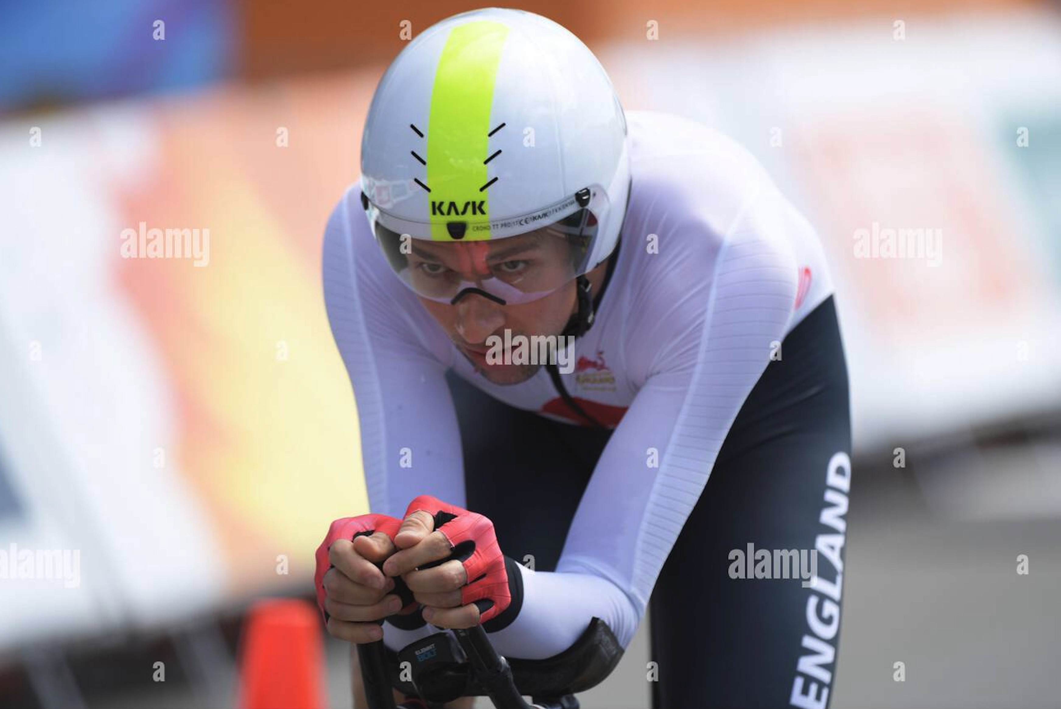 Ian Bibby racing in time trial position